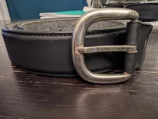 Cintura uomo pelle fibbia argento