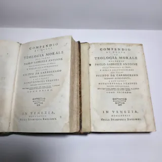 Libro Antico 1797 Compendio Teologia Antoine
