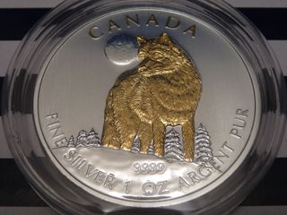 Moneda Plata Canadá Lobo 1oz 999 2011