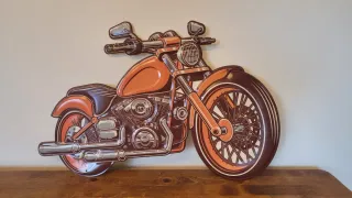 Targa moto custom grande metallo