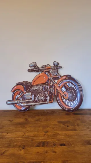 Targa moto custom grande metallo