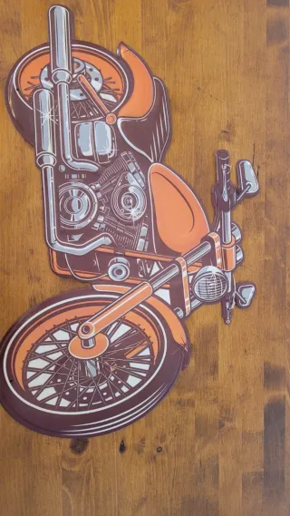 Targa moto custom grande metallo