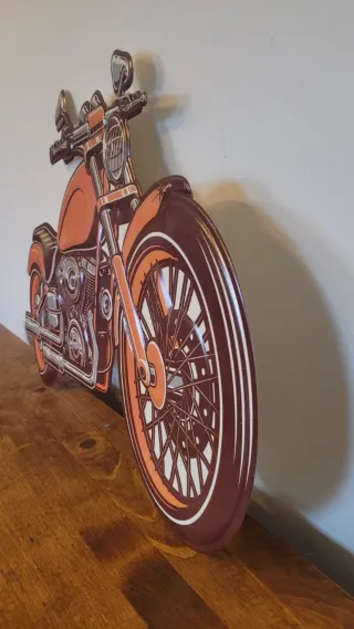 Targa moto custom grande metallo