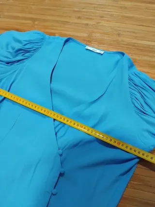 Blusa cruzada manga larga mujer