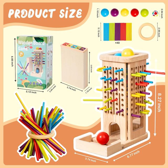 Juego de Mesa con 40 Palitos de Colores