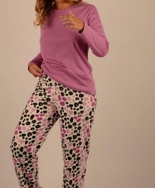 Pijama pantalón peluche mujer corazones