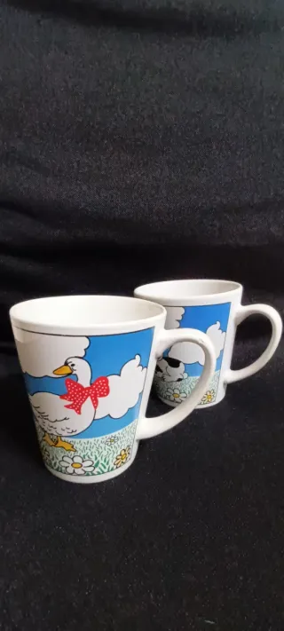 Coppia tazze porcellana con stampa