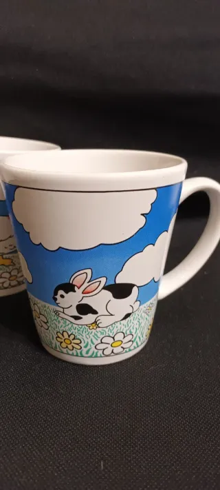 Coppia tazze porcellana con stampa