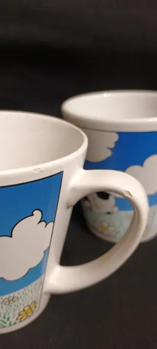 Coppia tazze porcellana con stampa