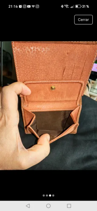 Cartera de piel hombre UP marrón