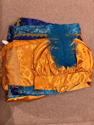 Disfraz paje adulto azul y dorado talla M