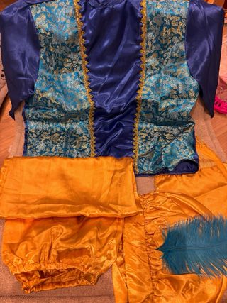 Disfraz paje adulto azul y dorado talla M