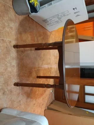 Mesa redonda madera 80 cm,extensible a 110 cm