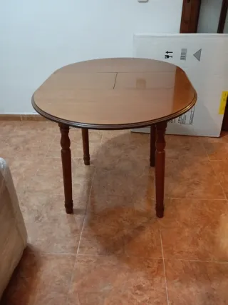 Mesa redonda madera 80 cm,extensible a 110 cm