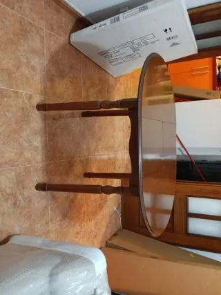 Mesa redonda madera 80 cm,extensible a 110 cm