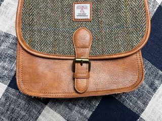 Bolso Harris Tweed Cuadros Marrón Verde