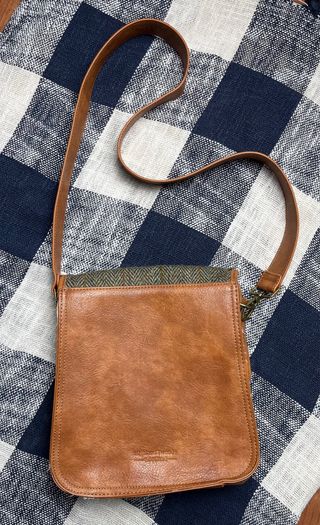 Bolso Harris Tweed Cuadros Marrón Verde