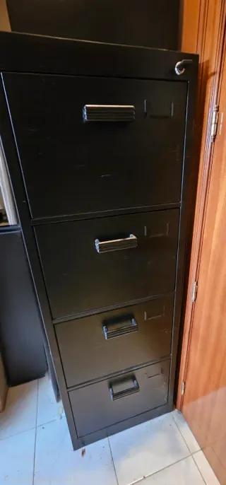 Archivador metálico negro 4 cajones