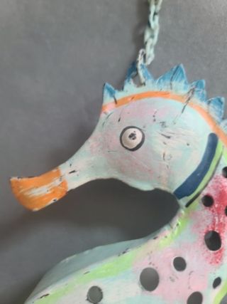 Portavelas Caballito de Mar Colgante Metal