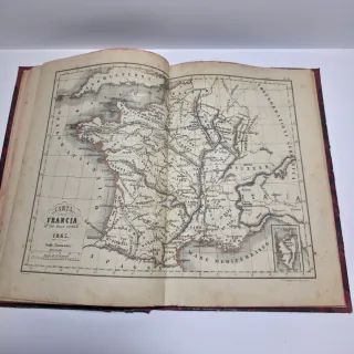 Libro Antico 1865 Atlante Geografico 25 Carte