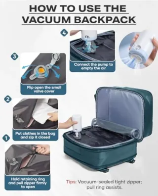 Mochila de viaje con vacío