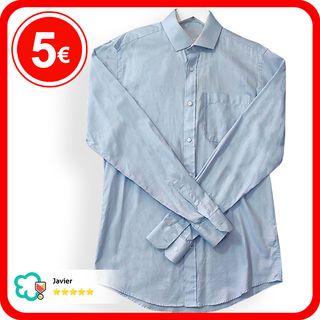 Camisa Azul de Vestir Para Hombre