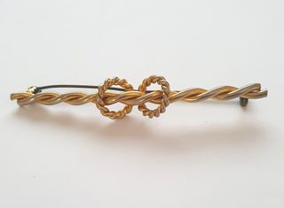 Antica Spilla dorata con Nodo intrecciato anni ’50