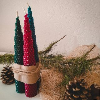 Set 3 Candele Cera d'api colorate