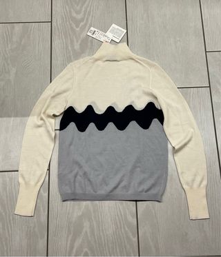 Maglione Uniqlo lana beige e grigio