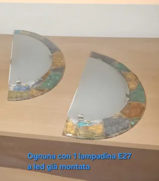 Coppia Applique Vetro Colorato