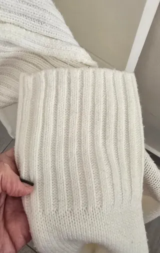 Conjunto punto jersey y falda blanco