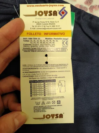 Pantalón de trabajo para hombre talla40