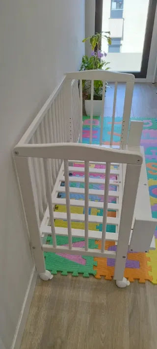 Minicuna de colecho blanca