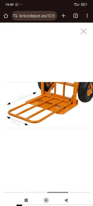 Carretilla de carga naranja