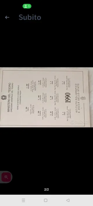 Serie Monete 1997 FDC Ministero del Tesoro