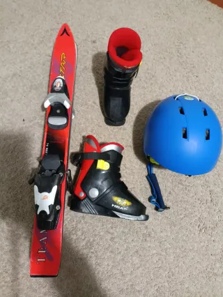 Lote Nieve Infantil: Esquís, Botas y Casco