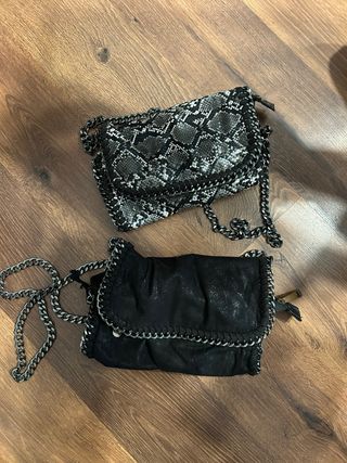 Lote 2 bolsos cadena serpiente y negro