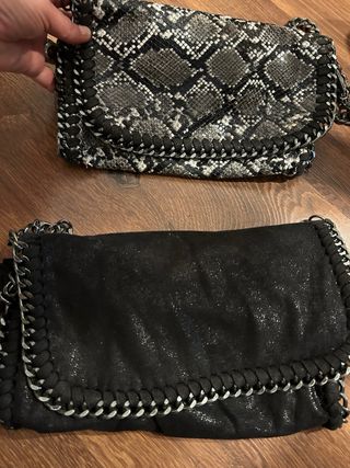 Lote 2 bolsos cadena serpiente y negro