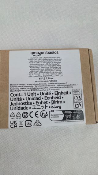 Cavo USB-C a DisplayPort 1.8m Grigio