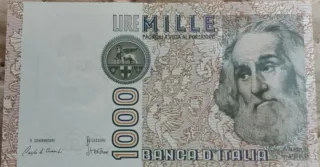 Banconote Lire Italiane Duemila e Mille
