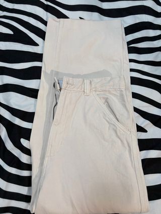 Pantalón ancho beige