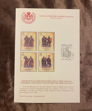 SMOM francobolli annata 2001