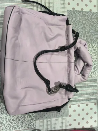 Bolso Tous Piel Lila Cadena Negra Nuevo