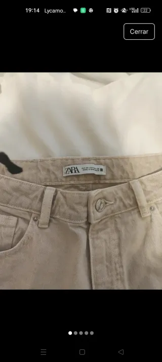 Pantalón Zara Mujer Beige