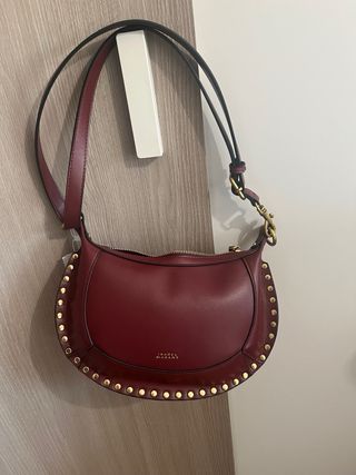 Bolso Isabel Marant Rojo con Tachuelas Doradas