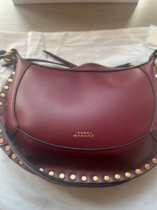 Bolso Isabel Marant Rojo con Tachuelas Doradas