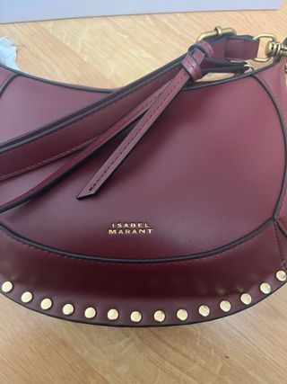Bolso Isabel Marant Rojo con Tachuelas Doradas