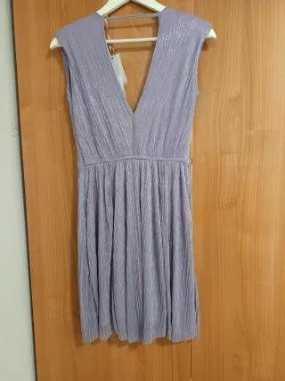 Vestido Rinacimiento fiesta lila plateado T.M