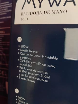 Batidora de mano MYWAVE 3 en 1