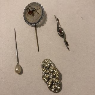 4 spille vintage in metallo